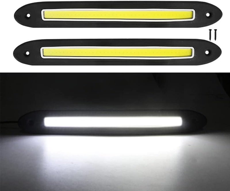 YSY 2Pcs Flexible Car LED Daytime Running Light Strip High Power COB DRL Fog Lights Driving Lamp Waterproof White 12V (Style 2) - Image 4